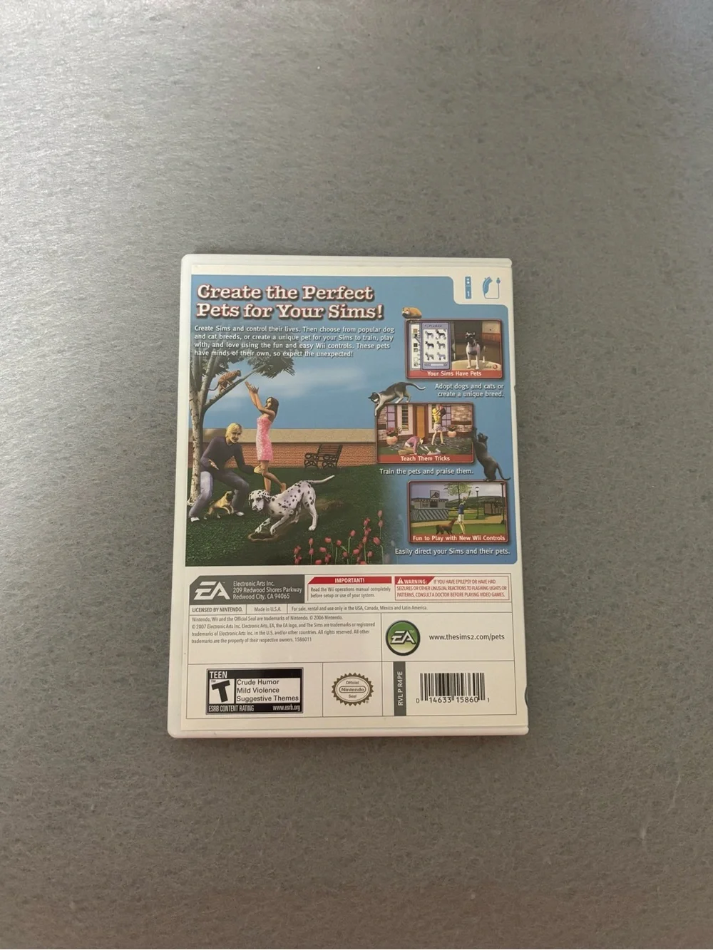 The Sims 2 Pets (Wii) - White Case